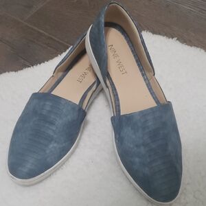 Nine West faux snakeskin cut-out loafer shoes